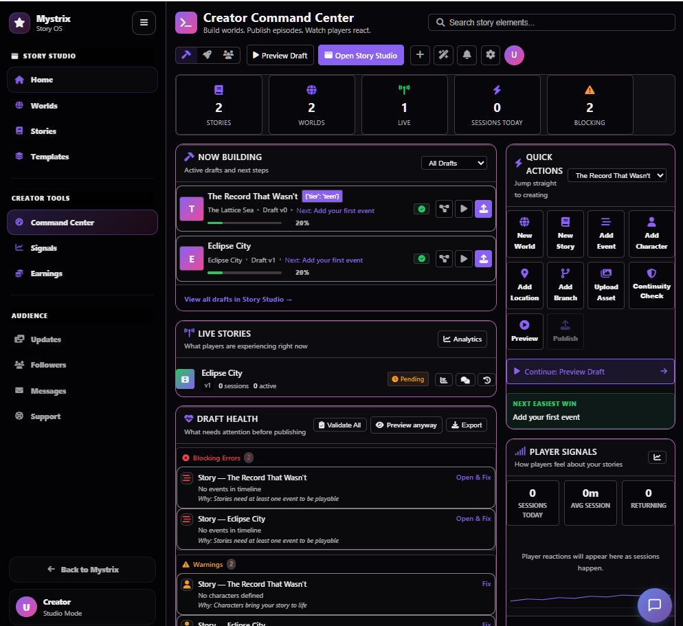 Creator Command Center
