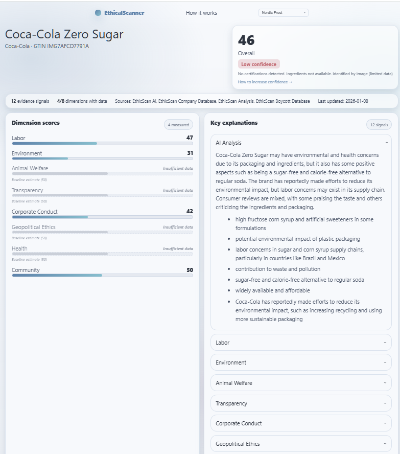 EthicalScanner Interface